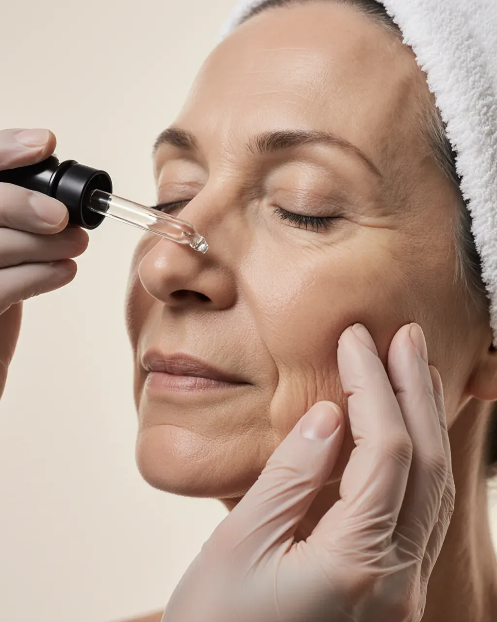 Relaxed woman during a facial treatment