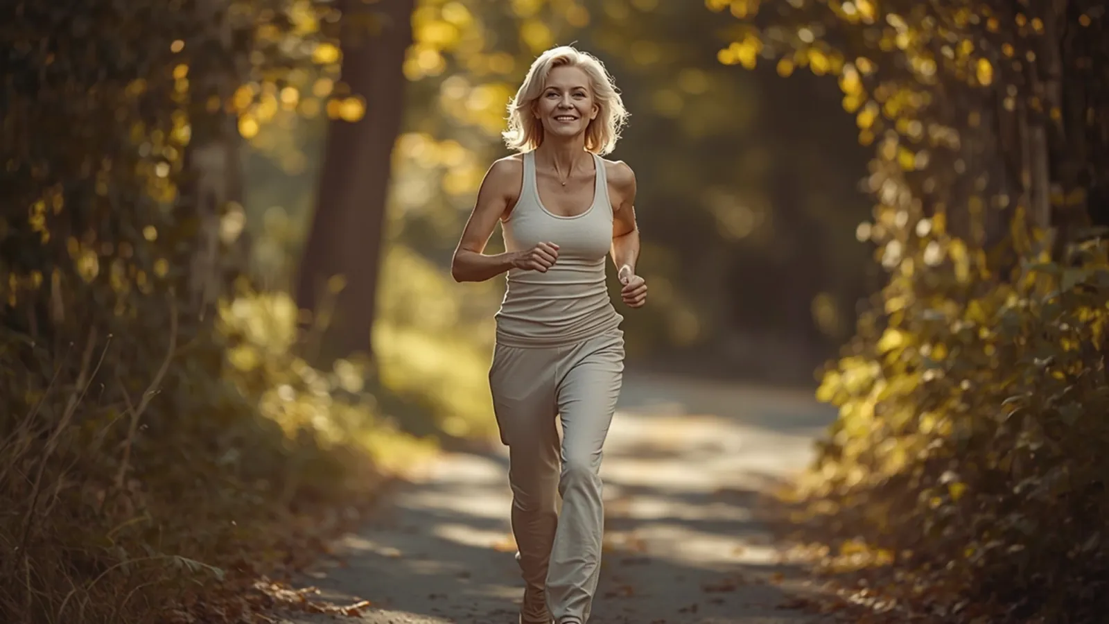 Smiling older woman outdoors